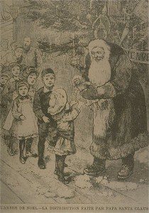 la distribution par papa santa claus