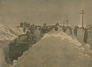 convoi enseveli par la neige train