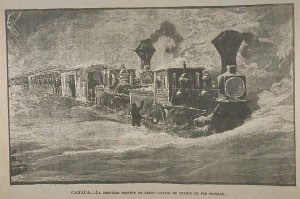 train dans la neige