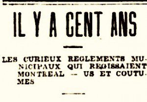 il y a cent ans