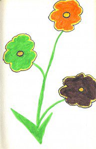 Trois fleurs dessin