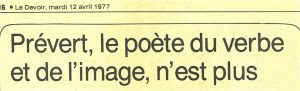 Prevert manchette deces